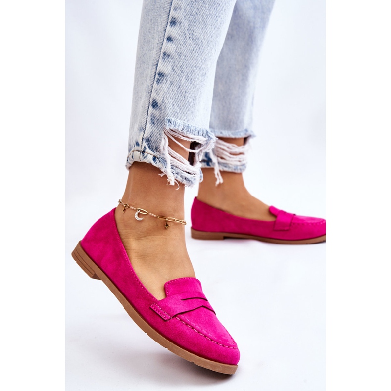 PS1 Mocasines Mujer Comodos Ante Fucsia Lucca rosa 2