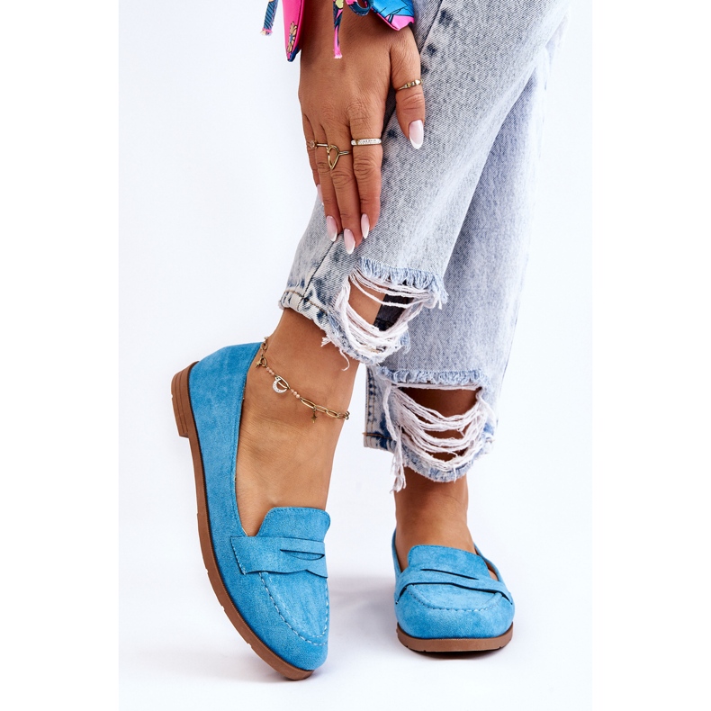 PS1 Mocasines Mujer Cómodos Ante Azul Lucca 1