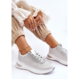 PS1 Deportivas Mujer Con Circonitas Blanco Raiden gris 9