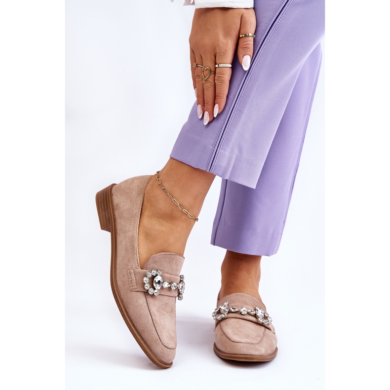 PS1 Mocasines Elegantes Ante Beige Oscuro Aliya 1