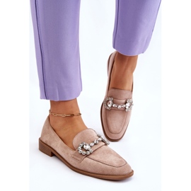 PS1 Mocasines Elegantes Ante Beige Oscuro Aliya 5