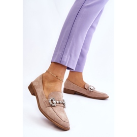 PS1 Mocasines Elegantes Ante Beige Oscuro Aliya 2