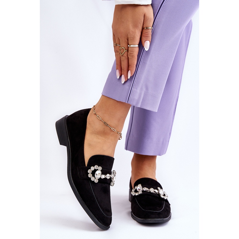 PS1 Mocasines Elegantes Ante Negro Aliya 1