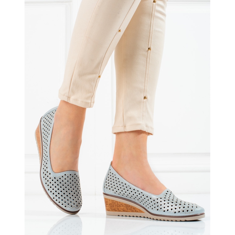 W. Potocki Zapatos de salón calados de mujer Potocki gris 1