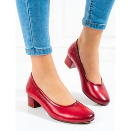 W. Potocki Zapatos de salón de mujer con tacón bajo Potocki rojo 1 W. Potocki Zapatos de salón de mujer con tacón bajo Potocki rojo 1