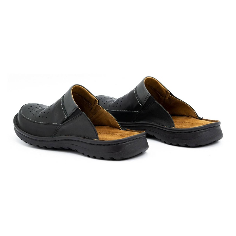 Zapatilla piel hombre 219 Kampol negro 4