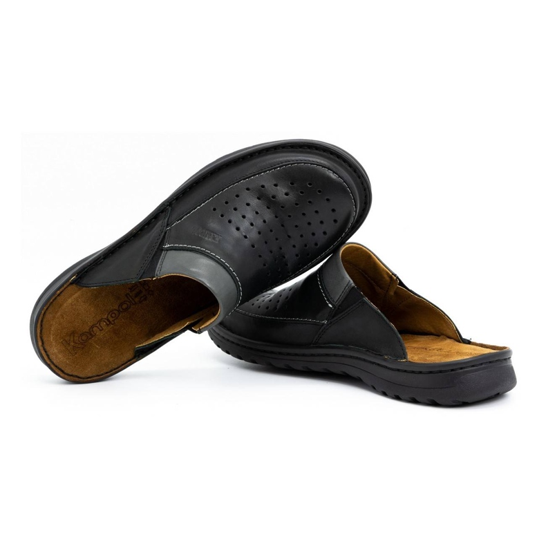 Zapatilla piel hombre 219 Kampol negro 5