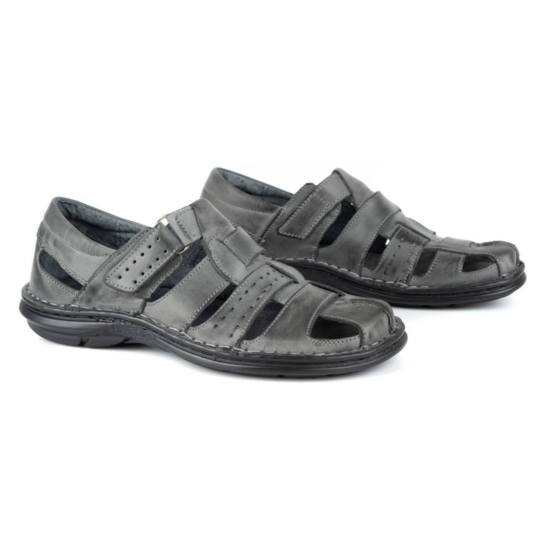 Olivier 467 Sandalias de hombre gris 3