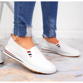 Blancas Zapatillas slip-on mujer Filippo DP3510 de piel blanco 5