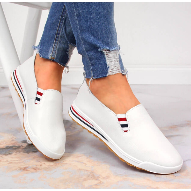 Blancas Zapatillas slip-on mujer Filippo DP3510 de piel blanco 1 Blancas Zapatillas slip-on mujer Filippo DP3510 de piel blanco 1