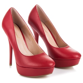 Ideal Shoes Bombas clásicas rojo 3