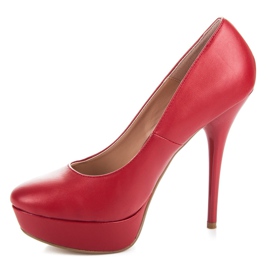 Ideal Shoes Bombas clásicas rojo 1