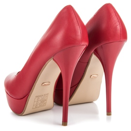 Ideal Shoes Bombas clásicas rojo 2