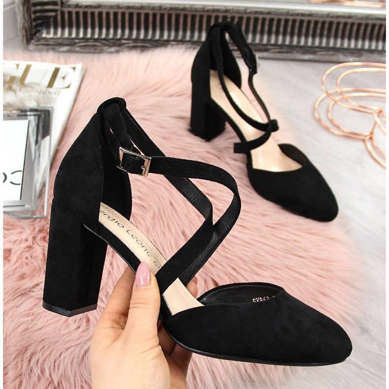 Sandalias negras de mujer en el puesto Sergio Leone SK863 negro 2