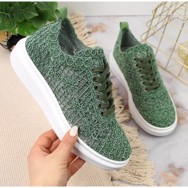 Zapatos de mujer con cordones en la plataforma verde Artiker 50C1119 1