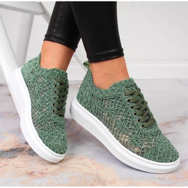 Zapatos de mujer con cordones en la plataforma verde Artiker 50C1119 4