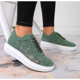 Zapatos de mujer con cordones en la plataforma verde Artiker 50C1119 5