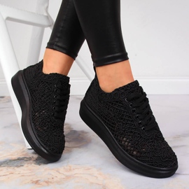 Zapatos de mujer con cordones en la plataforma negra Artiker 50C1114 negro 1