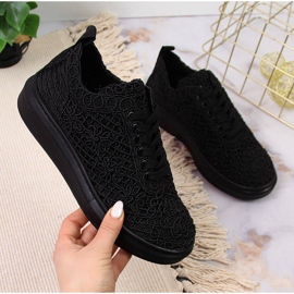 Zapatos de mujer con cordones en la plataforma negra Artiker 50C1114 negro 2