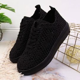 Zapatos de mujer con cordones en la plataforma negra Artiker 50C1114 negro 3