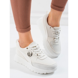 Zapatillas deportivas de mujer Vinceza en la plataforma blancas. blanco 3