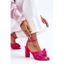 Sandalias de moda con arcos de alta tina fucsia rosado 6