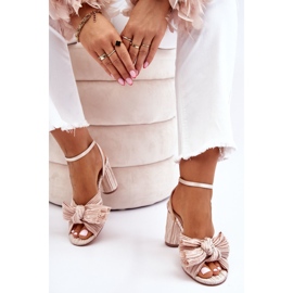 Sandalias de moda con un lazo en los talones Callum beige claro marrón 8