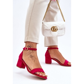 PS1 Sandalias de tacón bajo de ante fucsia Quincy rosado 3