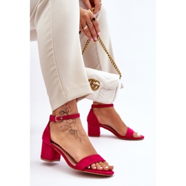 PS1 Sandalias de tacón bajo de ante fucsia Quincy rosado 5