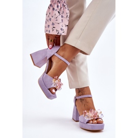 PS1 Sandalias de moda con cristales en tacones masivos Purple Garrett violeta 2 PS1 Sandalias de moda con cristales en tacones masivos Purple Garrett violeta 2