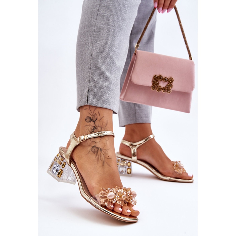 S.Barski Sandalias Mujer Tacón Bajo Doradas Gold Benicio dorado 2