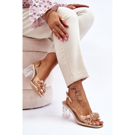 S.Barski Sandalias de moda con cuentas doradas de Terrance dorado 7