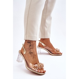 S.Barski Sandalias de moda con cuentas doradas de Terrance dorado 4
