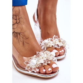 S.Barski Sandalias De Moda Con Abalorios Plata Terrance 6