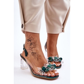 S.Barski Sandalias de moda con cuentas verdes de Terrance 2