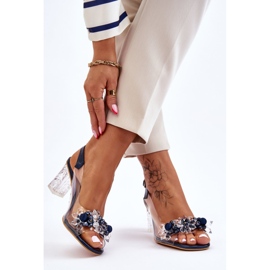 S.Barski Sandalias De Moda Con Cuentas Terrance Azul Marino 3