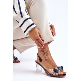 S.Barski Sandalias De Moda Con Cuentas Terrance Azul Marino 8