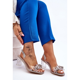 S.Barski Sandalias de moda con cuentas de Terrance gris 7