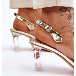 S.Barski Elegantes Sandalias Transparentes Con Decoración Lila Dorada dorado 5