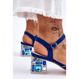 S.Barski Sandalias Callan Crystal de ante azul 4