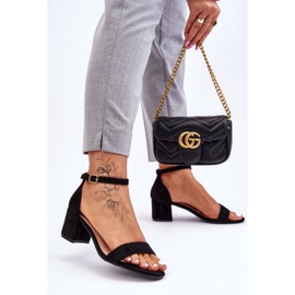 PS1 Sandalias de ante con tacón bajo en negro Quincy 2