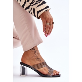 S.Barski Sandalias Tacón Negras Con Strass Jaxen negro 6