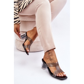S.Barski Sandalias Tacón Negras Con Strass Jaxen negro 7