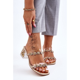 S.Barski Pantuflas Mujer Con Circonitas Decorativas Leyla Dorada dorado 1