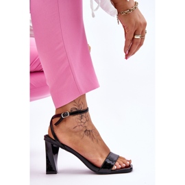 S.Barski Sandalias de tacón de charol negro Owen 5