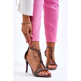 S.Barski Elegantes Sandalias De Tacón Alto Con Jenesis Plata Jenesis 1