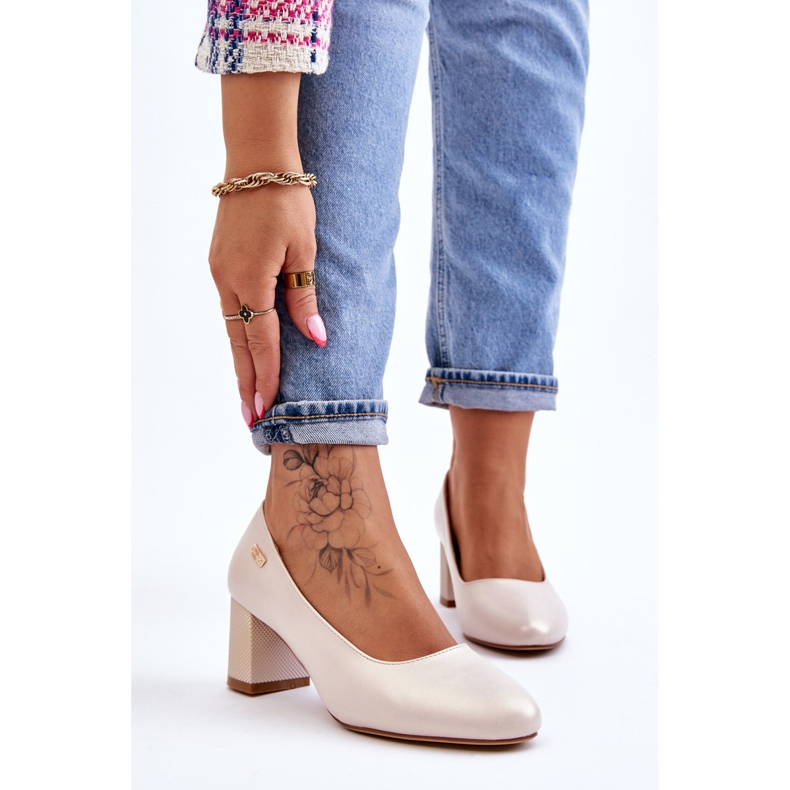 Salón Con Tacón Sergio Leone PB178 Beige Perla 1