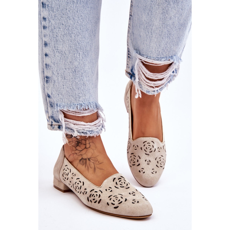 Mocasines Calados Sergio Leone BL627 Beige 2