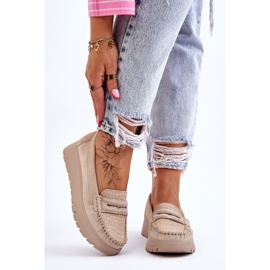 Lemar Mocasín Ante Plataforma Beige Claro Milana 2