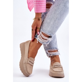 Lemar Mocasín Ante Plataforma Beige Claro Milana 3